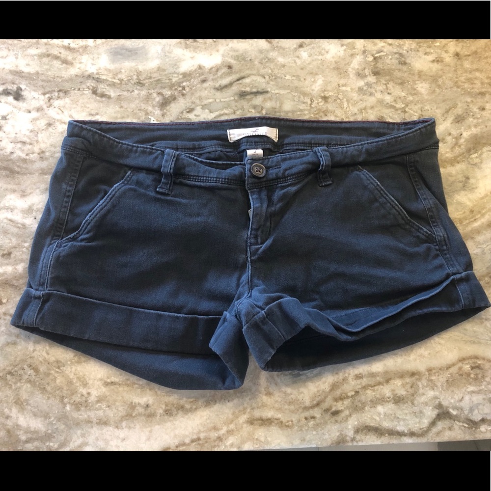 Hollister Stretch Shorts Size 3 Navy Blue
